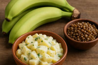 Green bananas, cooled potato salad, and lentils – natural food sources of resistant starch