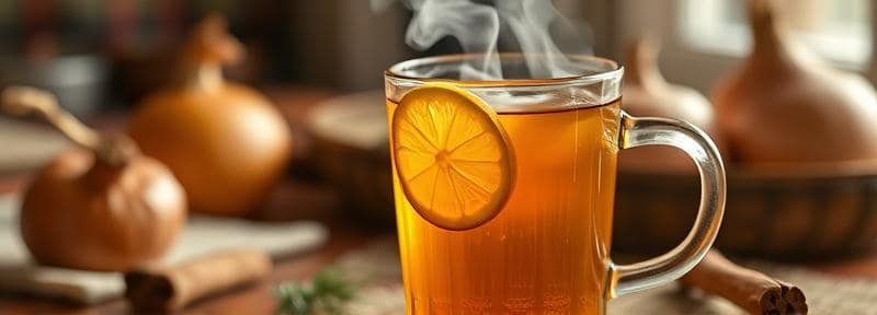 Warm glass of onion tea